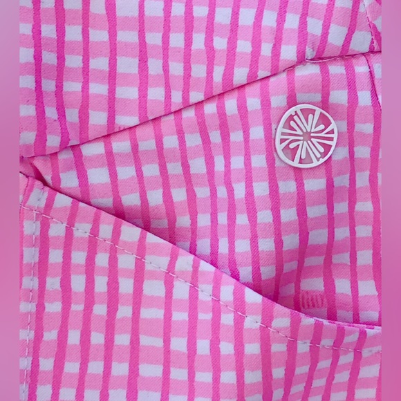 ⭐️Lilly Pulitzer⭐️UPF 50+ Luxletic 28" Corso Pant Prosecco Pink Gingham - Picture 3 of 7